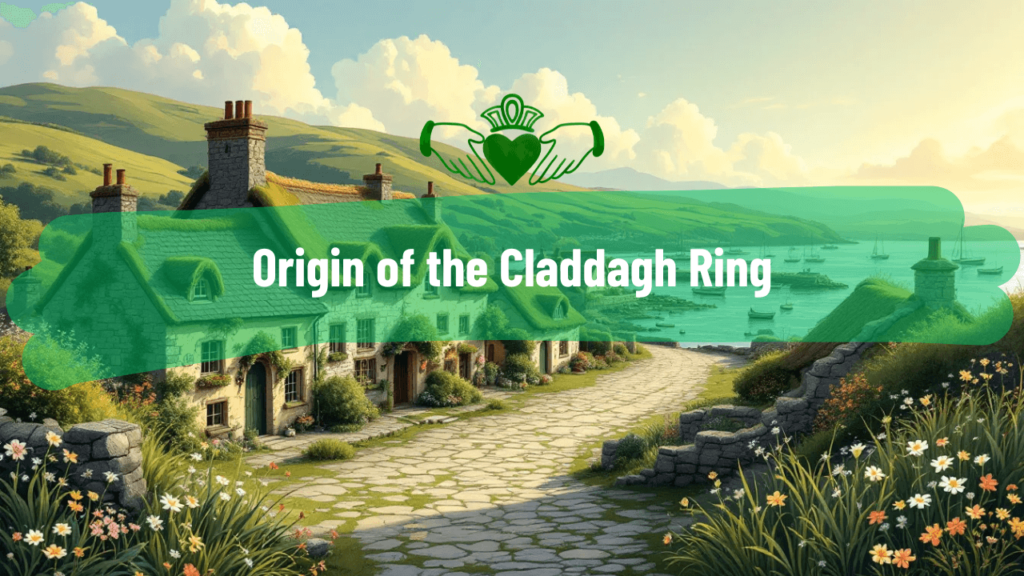 an artistic-representation of the fishing village o f Claddagh reflecting Irish heritage